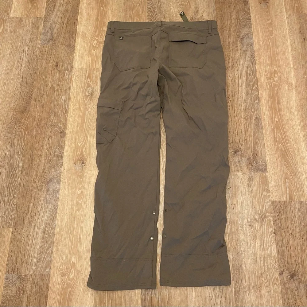 Prana Stretch Zion II Hiking Belt Roll Snap Up Pants Green 38x32 Outdoors Camp - Picture 2 of 8